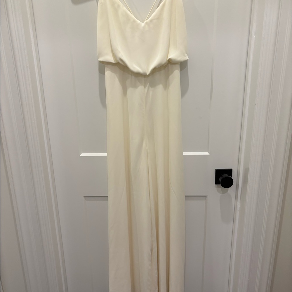 Elegant Cream Maxi Jumpsuit from David's Bridal